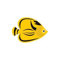 Chaetodon fasciatus icon, flat style vector