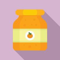 Orange jam jar icon, flat style vector