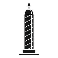Birthday candle icon, simple style vector