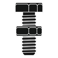 Screw-bolt nut icon, simple style vector