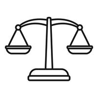 Judge balance icon, outline style vector