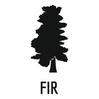 Fir tree icon, simple black style vector