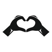 Hands heart sign icon, simple style vector