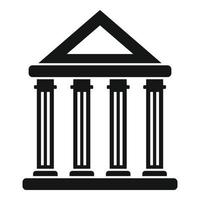 Bank building icon, simple style vector