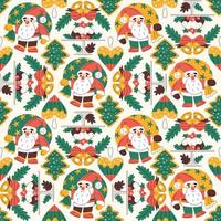 Seamless pattern with cute Christmas elements vector