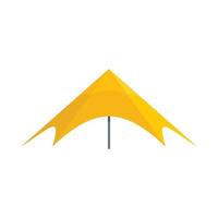 Yellow event tent icon, flat style vector