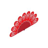 Red fan icon, isometric 3d style vector