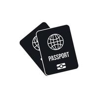 Passports with map icon, simple style vector