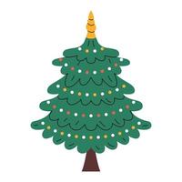Decorated Christmas tree vector