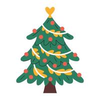 Decorated Christmas tree vector