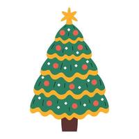 Decorated Christmas tree vector