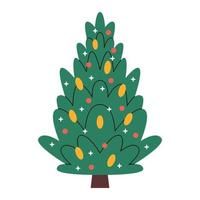 Decorated Christmas tree vector