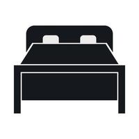 Double bed icon, simple style vector