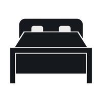 icono de cama doble, estilo simple vector