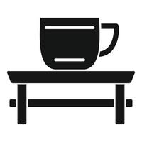 icono de la mesa de la ceremonia del té, estilo simple vector