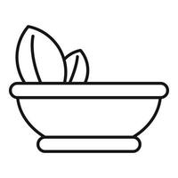 Bowl alternative medicine icon, outline style vector