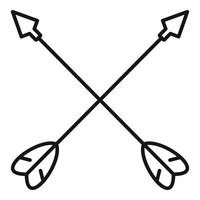 Crossed arrows icon, outline style vector