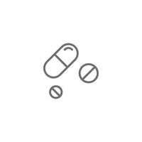 eps10 grey vector avoid or no drugs line art icon isolated on white background. pills and capsule outline symbols in a simple flat trendy modern style for your website design, logo, and mobile app