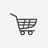 basket, trolley, online shopping cart icon vector isolated symbol sign