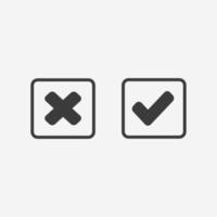 check, wrong icon vector. accept, decline, yes, no symbol sign vector