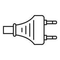 icono de enchufe eléctrico del dispositivo, estilo de esquema vector