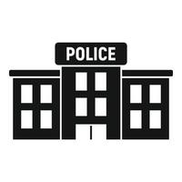 Police station icon, simple style vector