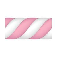 Striped marshmallow icon, realistic style vector