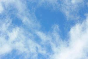 Picture of a blue sky with some clouds in the background. photo