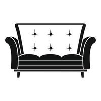 Leather sofa icon, simple style vector