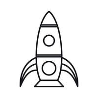 Rocket icon, outline style vector