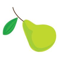 Green pear icon, cartoon style vector