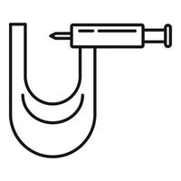 Piercing tool fix icon, outline style vector