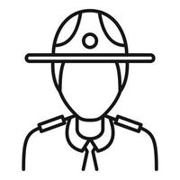 Police officer icon, outline style vector