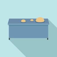 Dough on table icon, flat style vector