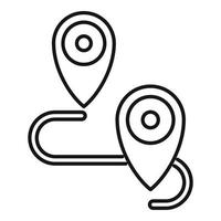 Guide road route icon, outline style vector