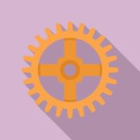 Watch cog wheel piece icon, flat style vector