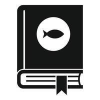 icono de libro de ictiología, estilo simple vector