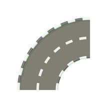 Road bend icon in cartoon style vector