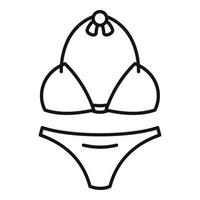 icono de traje de baño de mujer, estilo de contorno vector