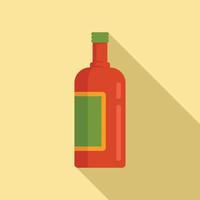 Tequila bottle icon, flat style vector