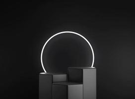 3D background scene with podium. Minimal product display mockup with geometric shape object. 3D rendering. photo