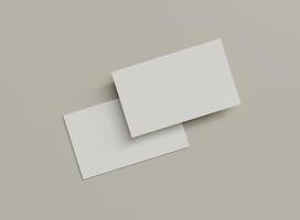 3D blank business cards. Mockup scene. Template for branding identity. 3D rendering. photo