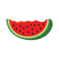 Watermelon bite slice icon, flat style vector