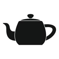 Metal teapot icon, simple style vector