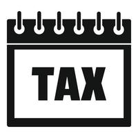 icono de calendario de impuestos, estilo simple vector