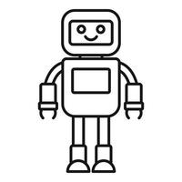 icono de robot cibernético, estilo de esquema vector