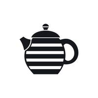 Striped teapot icon, simple style vector