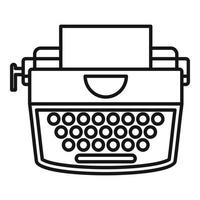 Retro typewriter icon, outline style vector