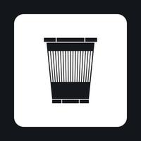 Plastic waste bin icon, simple style vector