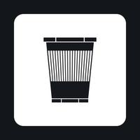 Plastic waste bin icon, simple style vector